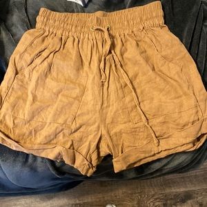 Zenana lounge shorts. Tan. Size S